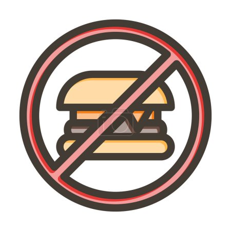 Ilustración de Ninguna línea gruesa del vector de la comida rápida llenó el icono de los colores para el uso personal y comercial - Imagen libre de derechos