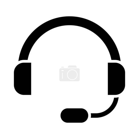 Ilustración de Icono de glifo vectorial de auriculares para uso personal y comercial - Imagen libre de derechos