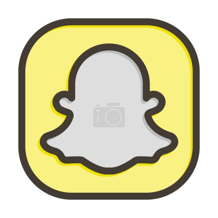 Téléchargez les illustrations : Icône remplie de couleurs de ligne épaisse de vecteur de Snapchat pour l'usage personnel et commercial - en licence libre de droit