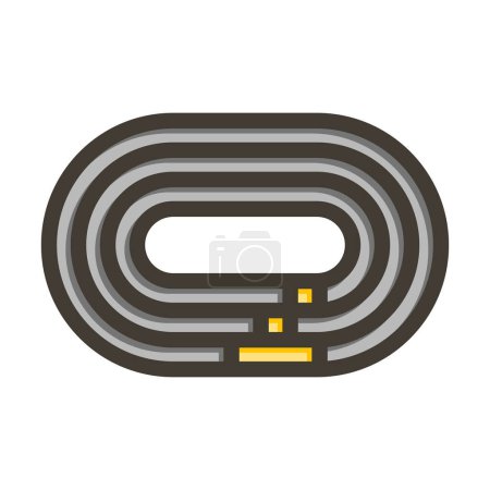 Ilustración de Running Track Vector Thick Line llenó el ícono de colores para uso personal y comercial - Imagen libre de derechos