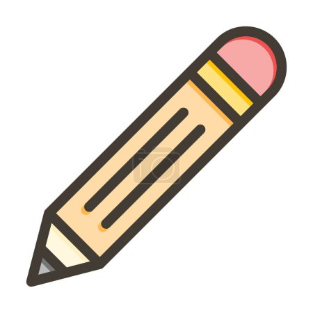 Ilustración de Icono de colores rellenos de línea gruesa del vector del lápiz para el uso personal y comercial - Imagen libre de derechos