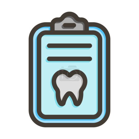 Illustration for Dental Record Vector Thick Line Filled Colors Icon For Personal And Commercial Use - Royalty Free Image