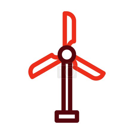 Illustration for Eolic Turbine Vector Thick Line Two Color Icons For Personal And Commercial Use - Royalty Free Image