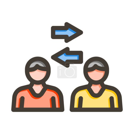 Illustration for Interpersonal Relationships Vector Thick Line Filled Colors Icon For Personal And Commercial Use - Royalty Free Image
