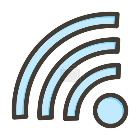 Illustration for Wifi Connection Vector Thick Line Filled Colors Icon For Personal And Commercial Use - Royalty Free Image