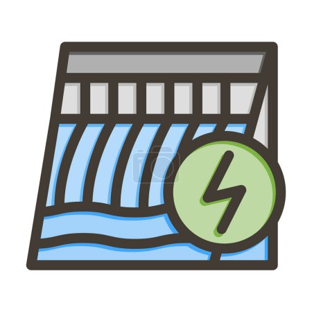 Illustration for Hydroelectricity Vector Thick Line Filled Colors Icon For Personal And Commercial Use - Royalty Free Image
