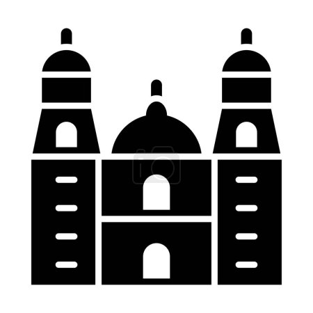 Téléchargez les illustrations : Cathédrale de Morelia Vector Glyph Icône pour un usage personnel et commercial - en licence libre de droit
