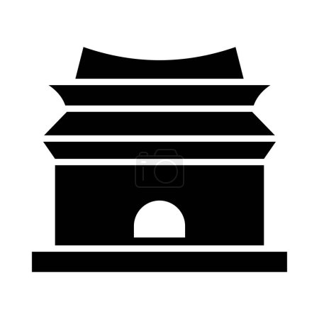 Téléchargez les illustrations : Icône vectorielle de glyphe de tombes de dynastie de Ming pour l'usage personnel et commercial - en licence libre de droit