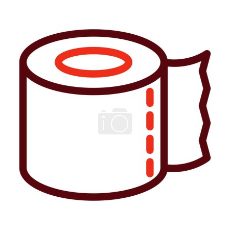 Illustration for Tissue Roll Vector Thick Line Two Color Icons For Personal And Commercial Use - Royalty Free Image