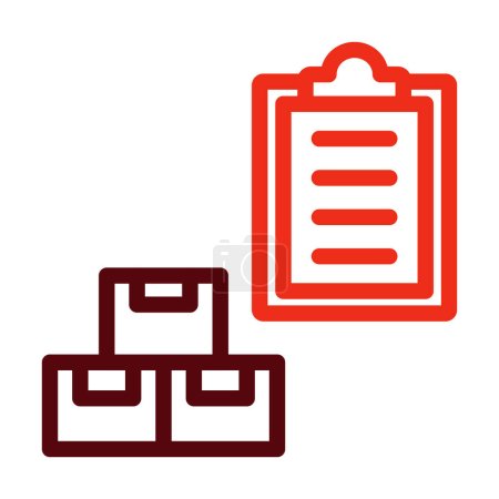 Ilustración de Gestión de inventario Vector línea gruesa dos iconos de color para uso personal y comercial - Imagen libre de derechos