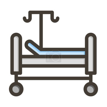 Illustration for Bed Vector Thick Line Filled Colors Icon For Personal And Commercial Use - Royalty Free Image