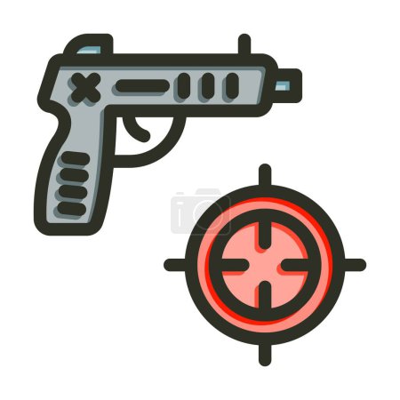 Illustration for Shooting Vector Thick Line Filled Colors Icon For Personal And Commercial Use - Royalty Free Image