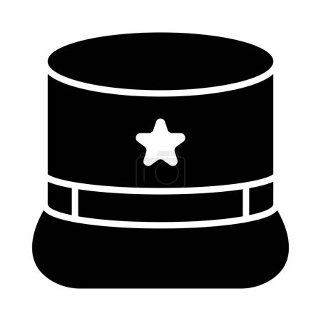 Téléchargez les illustrations : Icône vectorielle de glyphe de chapeau de Kepi pour l'usage personnel et commercial - en licence libre de droit