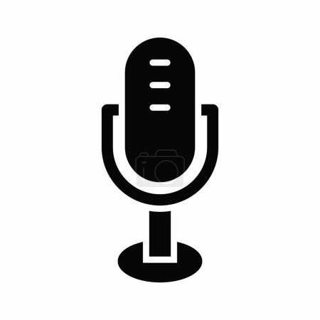 Ilustración de Icono del glifo del vector del micrófono para el uso personal y comercial - Imagen libre de derechos