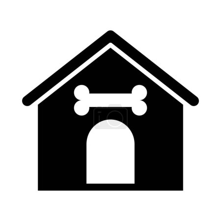 Téléchargez les illustrations : Icône vectorielle de glyphe de maison de chien pour l'usage personnel et commercial - en licence libre de droit