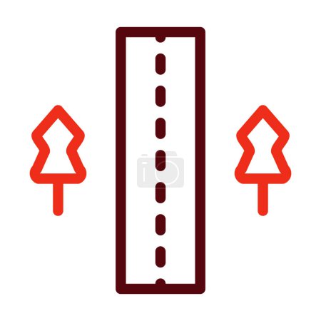 Ilustración de Vector de carretera abierto línea gruesa dos iconos de color para uso personal y comercial - Imagen libre de derechos