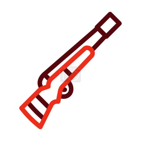 Illustration for Designated Marksman Rifle Vector Thick Line Two Color Icons For Personal And Commercial Use - Royalty Free Image