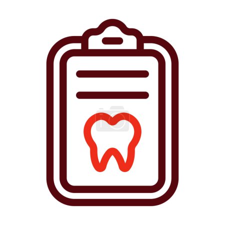 Illustration for Dental Record Vector Thick Line Two Color Icons For Personal And Commercial Use - Royalty Free Image