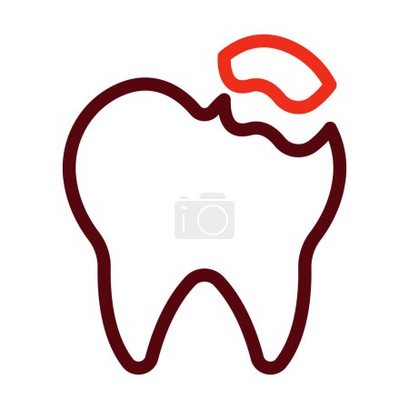 Illustration for Dental Filling Vector Thick Line Two Color Icons For Personal And Commercial Use - Royalty Free Image