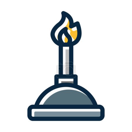 Illustration for Bunsen Burner Vector Thick Line Filled Dark Colors Icons For Personal And Commercial Use - Royalty Free Image