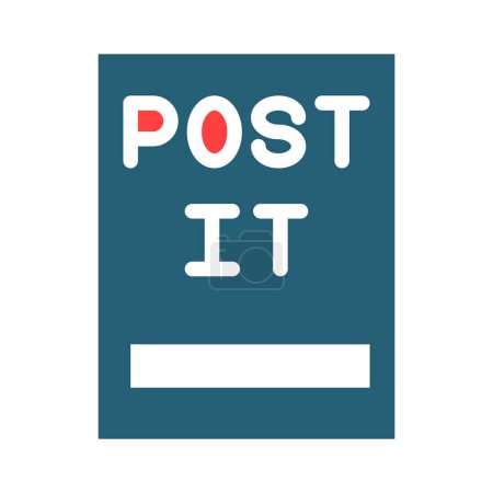 Ilustración de Post It Vector Glyph dos iconos de color para uso personal y comercial - Imagen libre de derechos