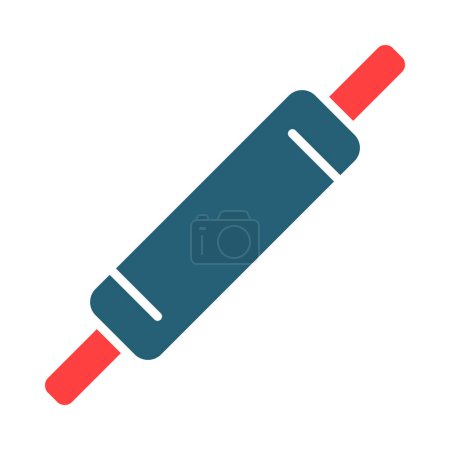 Illustration for Rolling Pins Vector Glyph Two Color Icon For Personal And Commercial Use - Royalty Free Image