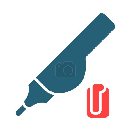 Téléchargez les illustrations : Icône de deux couleurs de glyphe de vecteur de correcteur pour l'usage personnel et commercial - en licence libre de droit