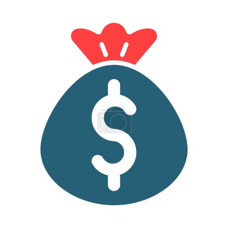 Illustration for Dollar Sack Vector Glyph Two Color Icon For Personal And Commercial Use - Royalty Free Image