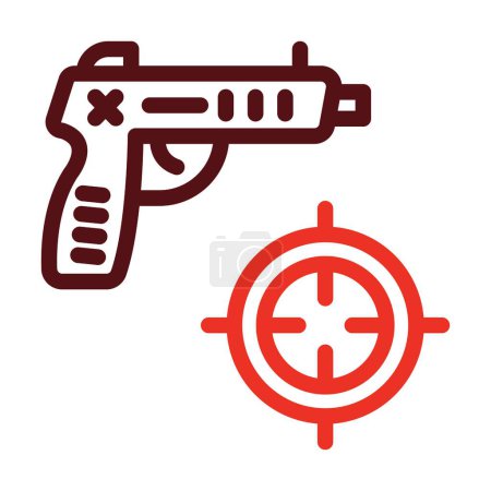 Illustration for Shooting Vector Thick Line Two Color Icons For Personal And Commercial Use - Royalty Free Image