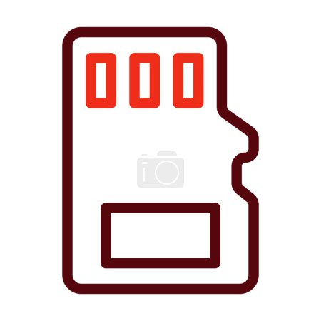 Illustration for Sd Card Vector Thick Line Two Color Icons For Personal And Commercial Use - Royalty Free Image