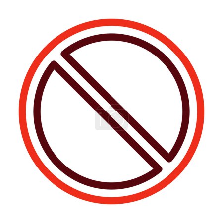 Ilustración de Prohibiciones Vector línea gruesa dos iconos de color para uso personal y comercial - Imagen libre de derechos