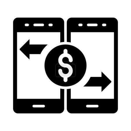 Ilustración de Icono de glifo de vectores de transferencia de dinero para uso personal y comercial - Imagen libre de derechos
