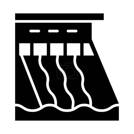 Illustration for Hydroelectricity Vector Glyph Icon For Personal And Commercial Use - Royalty Free Image