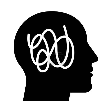 Téléchargez les illustrations : Icône vectorielle de glyphe de schizophrénie pour l'usage personnel et commercial - en licence libre de droit