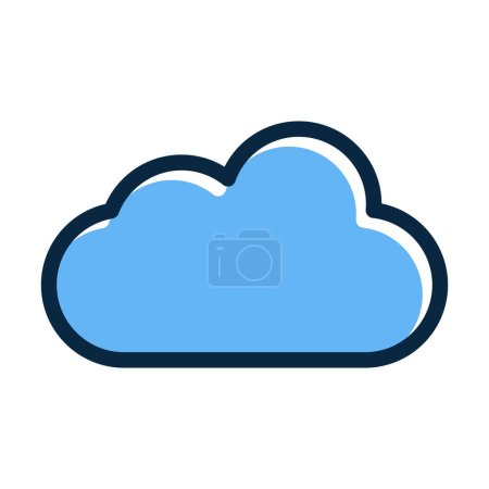 Illustration for Cloud Vector Thick Line Filled Dark Colors Icons For Personal And Commercial Use - Royalty Free Image