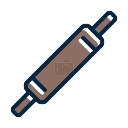 Illustration for Rolling Pins Vector Thick Line Filled Dark Colors Icons For Personal And Commercial Use - Royalty Free Image
