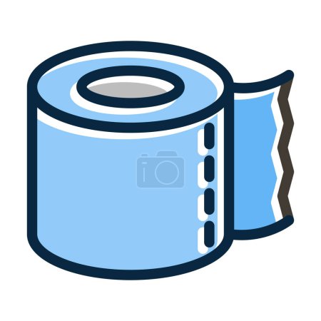 Illustration for Tissue Roll Vector Thick Line Filled Dark Colors Icons For Personal And Commercial Use - Royalty Free Image
