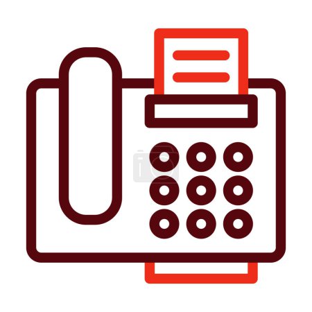 Ilustración de Máquina de fax Vector línea gruesa dos iconos de color para uso personal y comercial - Imagen libre de derechos