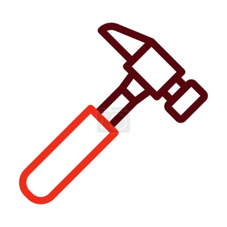 Ilustración de Vector de martillo línea gruesa dos iconos de color para uso personal y comercial - Imagen libre de derechos