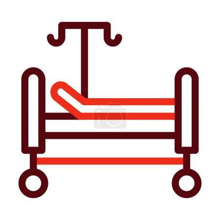 Illustration for Bed Vector Thick Line Two Color Icons For Personal And Commercial Use - Royalty Free Image