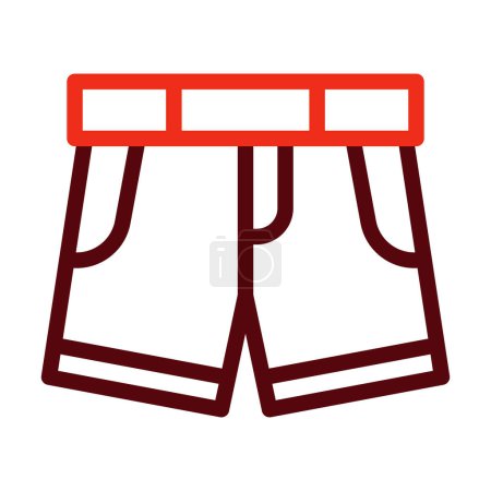 Ilustración de Pantalones cortos Vector línea gruesa dos iconos de color para uso personal y comercial - Imagen libre de derechos
