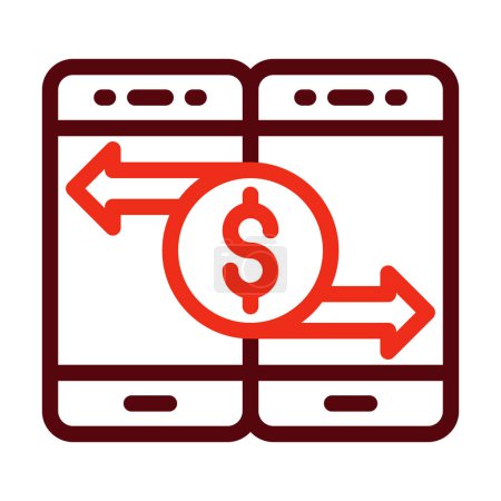 Ilustración de Vector de transferencia de dinero línea gruesa dos iconos de color para uso personal y comercial - Imagen libre de derechos