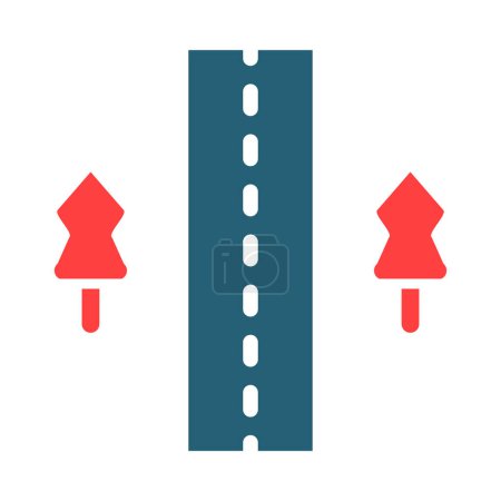 Ilustración de Icono de dos colores del glifo del vector de camino abierto para el uso personal y comercial - Imagen libre de derechos