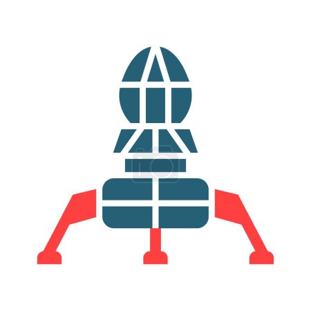 Ilustración de Lander Vector Glyph dos iconos de color para uso personal y comercial - Imagen libre de derechos