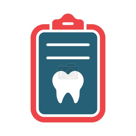 Illustration for Dental Record Vector Glyph Two Color Icon For Personal And Commercial Use - Royalty Free Image