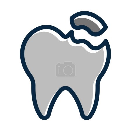 Illustration for Dental Filling Vector Thick Line Filled Colors Icon For Personal And Commercial Use - Royalty Free Image