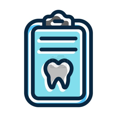 Illustration for Dental Record Vector Thick Line Filled Colors Icon For Personal And Commercial Use - Royalty Free Image