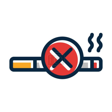 Illustration for Quit Smoking Vector Thick Line Filled Dark Colors Icons For Personal And Commercial Use - Royalty Free Image
