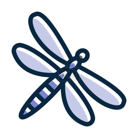 Illustration for Dragonflies Vector Thick Line Filled Dark Colors Icons For Personal And Commercial Use - Royalty Free Image