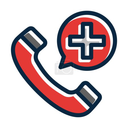 Emergency Call Vector Thick Line Filled Dark Colors Icons For Personal And Commercial Use